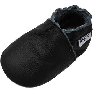 Mejale Baby Infant Size 6-12 Mos Black Slip On Soft Sole Leather Moccasins Shoes